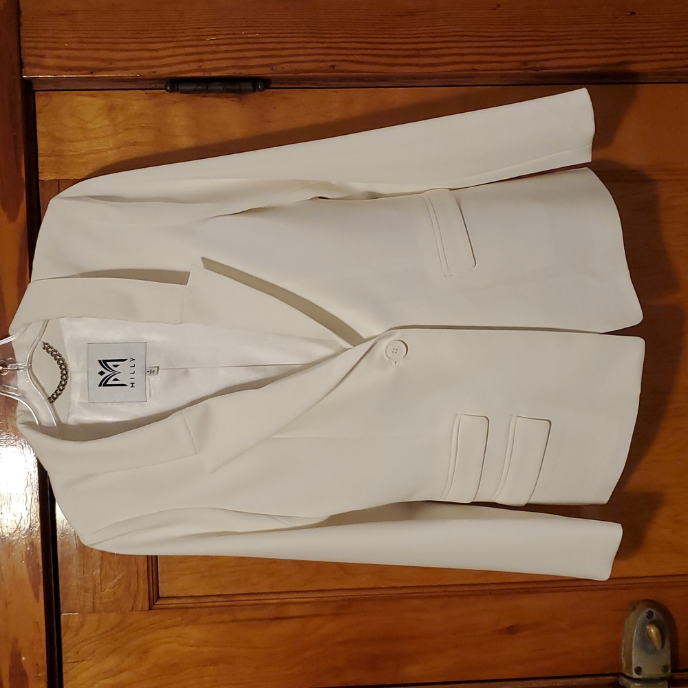 Milly White Blazer Size 8